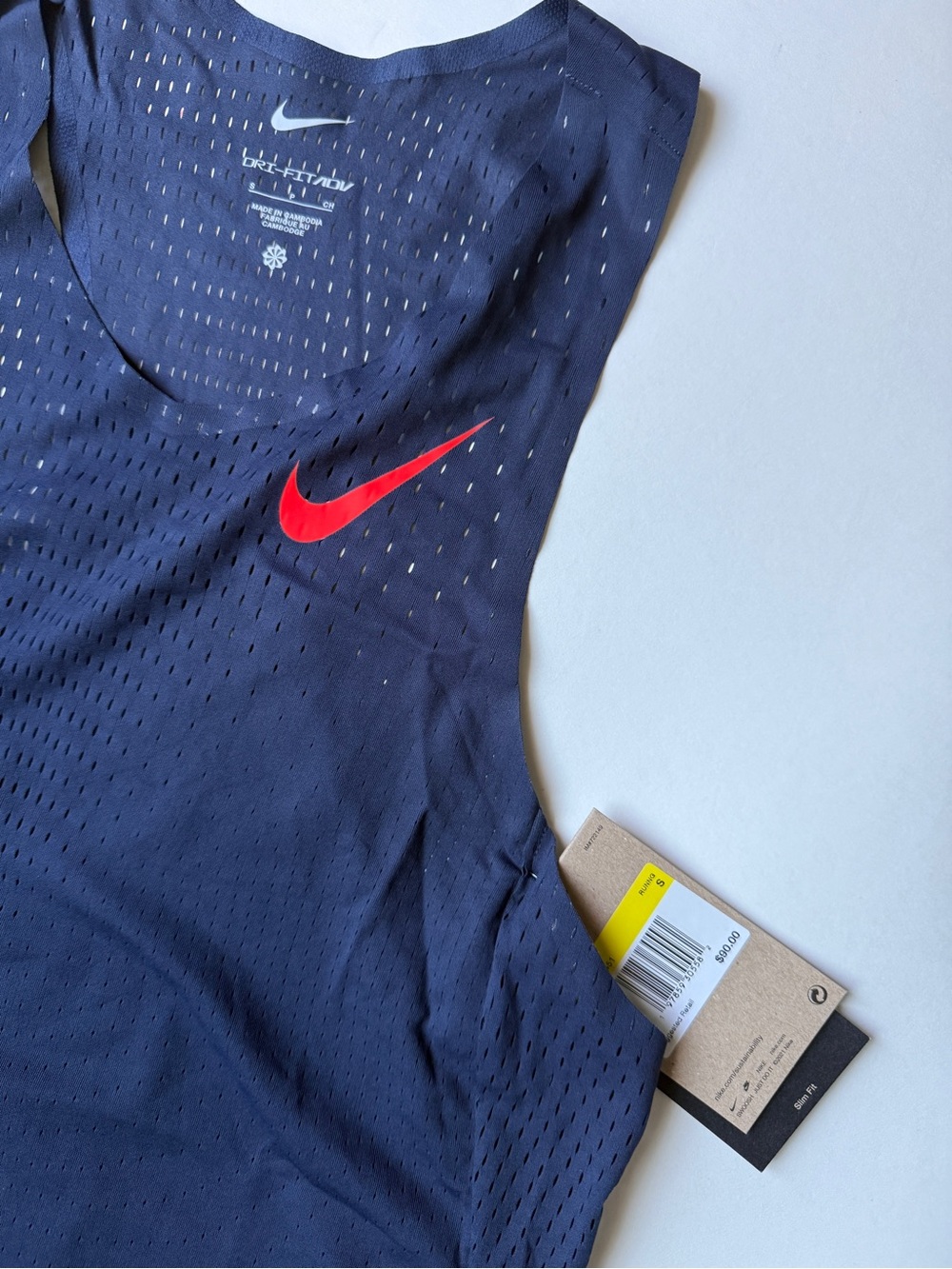 Nike [XS-S] Men's AeroSwift Dri-FIT ADV Running Singlet Obsidian FN4231-451 - Picture 8 of 9